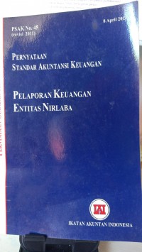 PERNYATAAN STANDAR AKUNTANSI KEUANGAN= PELAPORAN KEUANGAN ENTITAS NIRLABA=