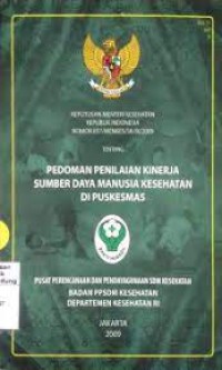 Pedoman Penilaian Kinerja Sumber Daya Manusia Kesehatan di Puskesmas